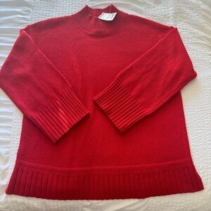 Tahari red mockneck Knit Sweater